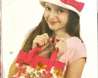 Children's and Girls' Headbands, Hats, and Bags Sewing Pattern...McCall's 6088.. Uncut Complete
