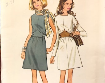 Patrón de costura de vestido de una sola pieza de Misses Butterick 5727 Tamaño 12 Busto 34 Sin cortar completo