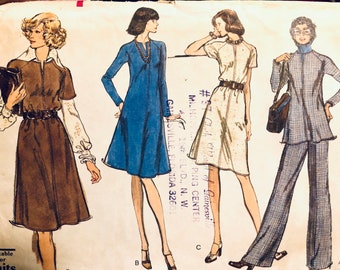 Misses'  Dress, Tunic, and Pants Sewing Pattern Vogue 8810 Misses' size 14, Bust 36 inches Uncut Complete Sewing Pattern