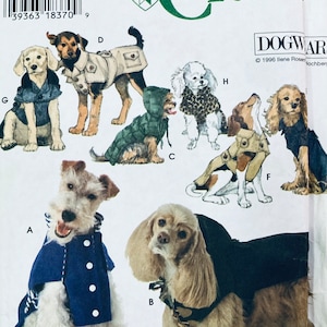 Dog Wear...Dog Coats Sewing Pattern Simplicity 9850..... Neck 14&quot;-16&quot;   Complete
