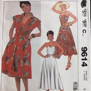 Misses' Dress and Cover-up Sewing Pattern McCall's 9614 Size 6 Bust 30.5 inches Complete image 1