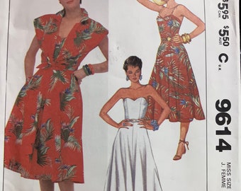 Misses' Dress and Cover-up Sewing Pattern McCall's 9614  Size 6 Bust 30.5 inches Complete