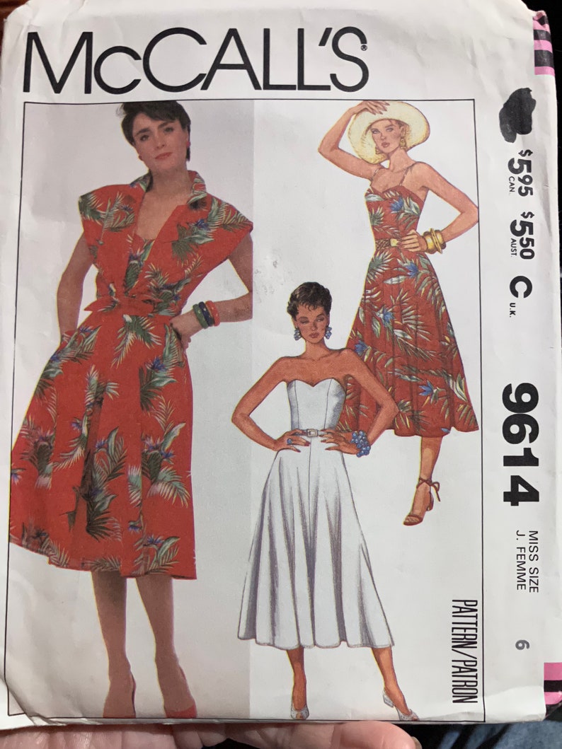 Misses' Dress and Cover-up Sewing Pattern McCall's 9614 Size 6 Bust 30.5 inches Complete image 1