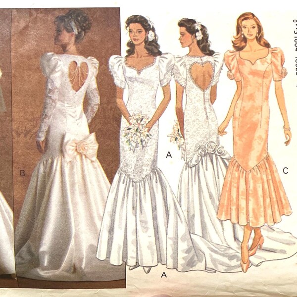 Misses' Bridal and Bridesmaid Gowns Sewing Pattern Butterick 3183 Size 8-12 Bust 31-34  inches  Complete