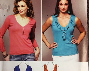 Misses' Pullover Tops Sewing Pattern McCall's 9193  Bust 31-45 inches Uncut Complete