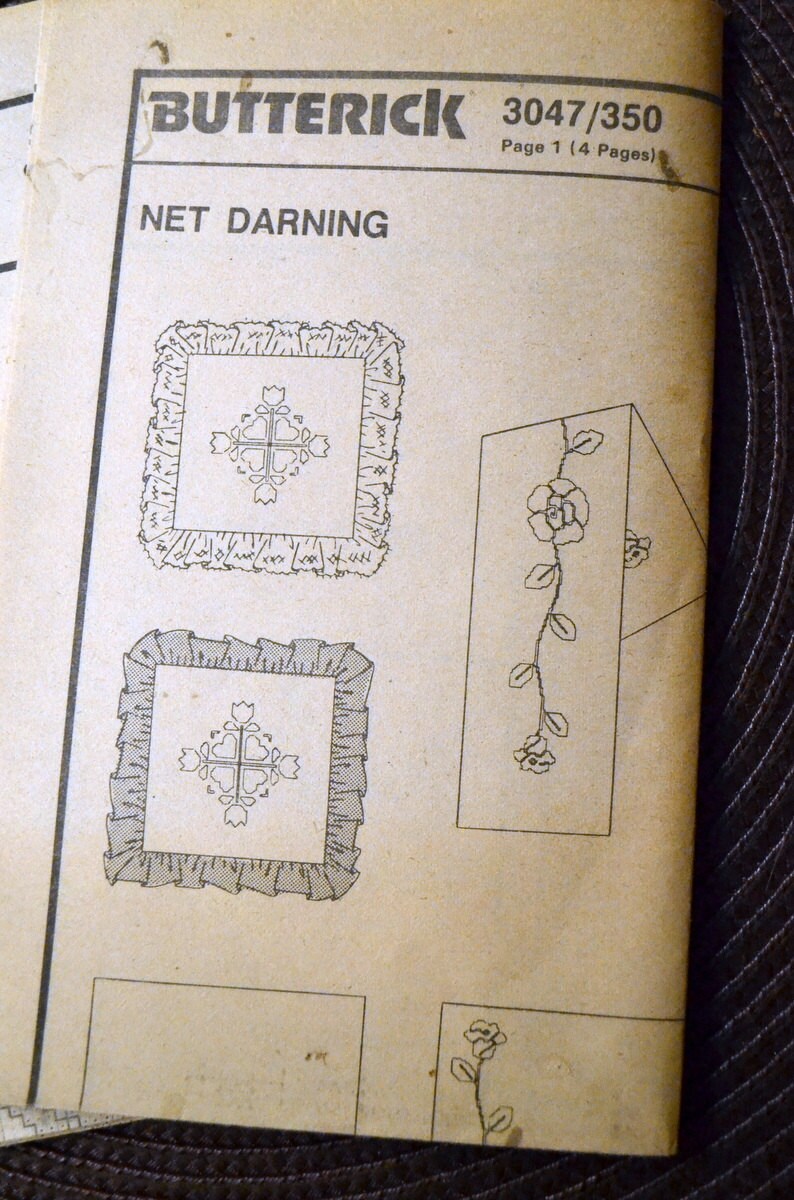 Lace Net Darning Kit Initial Monogram B We've Got it Made Vintage 3x4