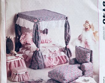 Fashion Doll Furniture Sewing Pattern...McCall's 8140....Barbie's Bedroom and Living Room...Fashion Dolls