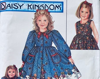 Girls' Dress and Slip and 18" Doll Clothes Sewing Pattern...Simplicity 5438...Size 5-8 Chest 21-23 inches  Uncut Complete..Daisy Kingdom