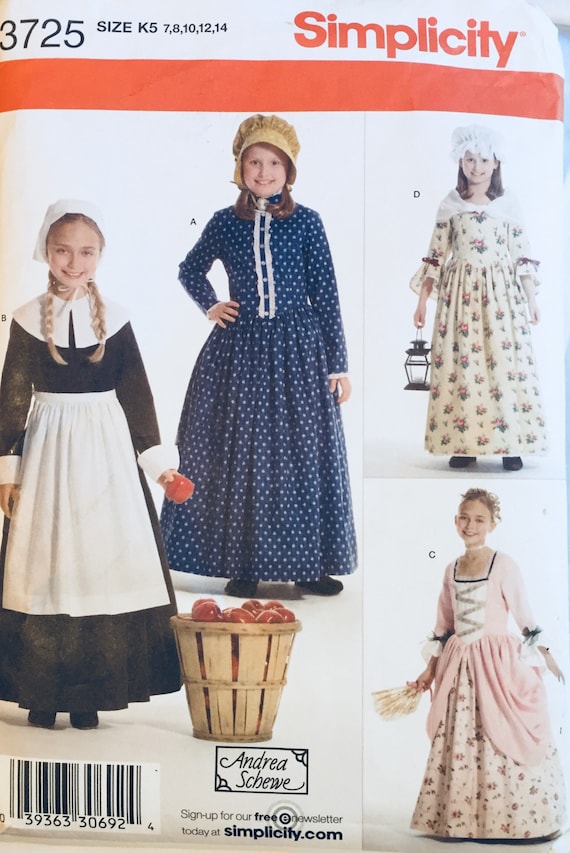 Girls' Colonial Dress Patterns Sewing Pattern Simplicity Etsy Stunning Colonial Dress Patterns Girls' Colonial Dress Patterns Sewing Pattern Simplicity Etsy Stunning Colonial Dress Patterns