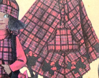 Child's and Girls' Fleece Pants, Jumper, Poncho, Hats, and Purse Sewing Pattern..Simplicity 4898  Size 3-14...Uncut Complete