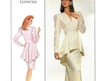 Jessica McClintock For Gunne Sax Wedding Two Piece Dress Sewing Pattern...Simplicity 8947  Size 8  Bust 31 inches Uncut Complete