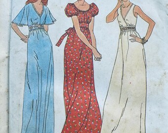 Misses' Gowns Sewing Pattern Simplicity 7195 Misses' Size 10 Bust 32.5 inches Uncut and Complete FF