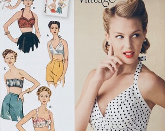 Misses' Pinup Bra Tops Sewing Pattern...Simplicity 1426.... Size 14-22 Bust 36-44 inches  Complete Uncut FF