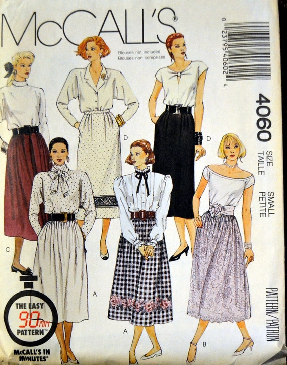 Vintage Skirts Sewing Pattern Mccall's 4060 Misses' - Etsy