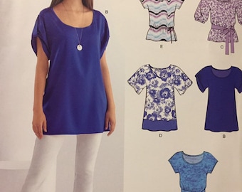 Misses' Pullover Tops Sewing Pattern New Look 6025 Misses' Size 6-16  Bust 29-38 inches Uncut