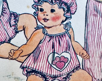 Infant’s Top, Jumper, Panties, Hat, and Jumpsuit Sewing Pattern  Butterick 4241 Size Newborn  Complete