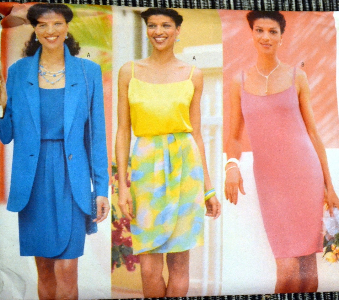 90's Jacket Dress Top and Skirt Sewing Pattern - Etsy