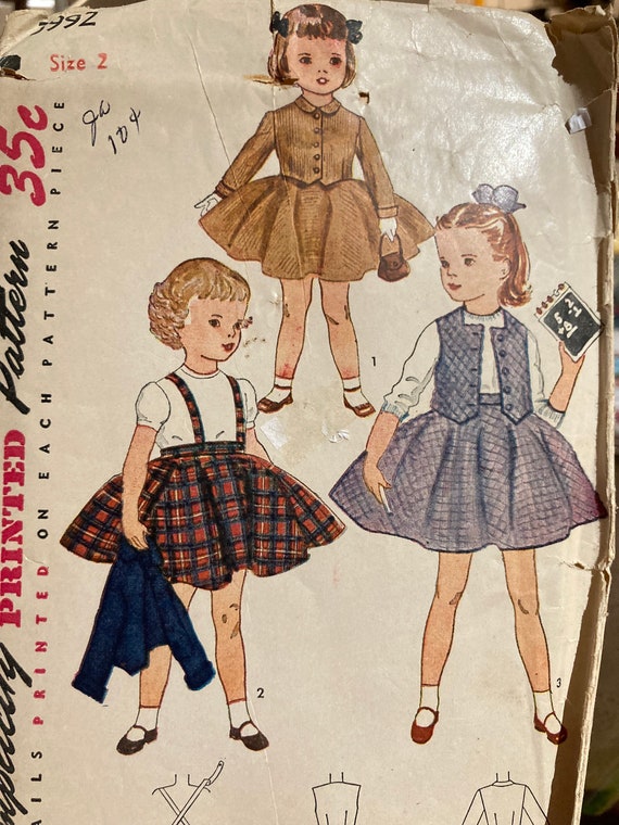children petticoat party dress Girl's Party Dress With Snap-on Petticoat Sewing Pattern..mccall's 1869  ...size 4 Complete With Transfers