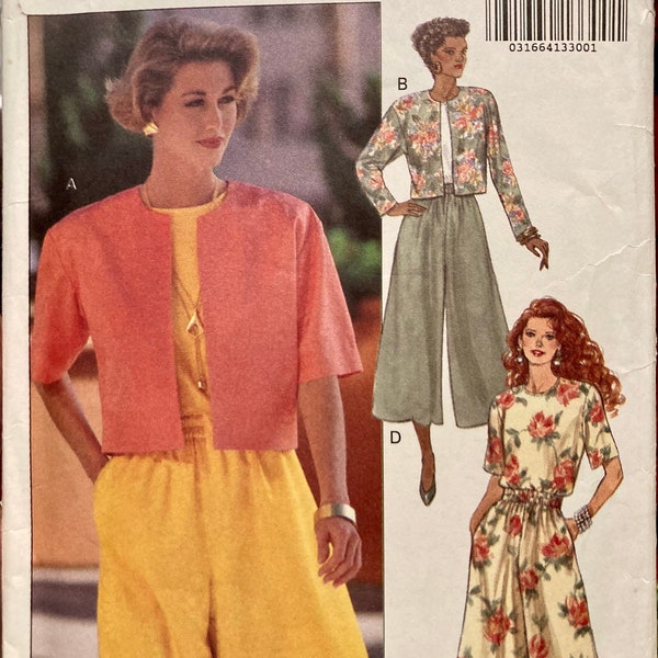 Misses’ Jacket, Top, and Split Skirt Sewing Pattern Butterick 6158 Size 16-22 Bust 38-44 inches Uncut Original Folds