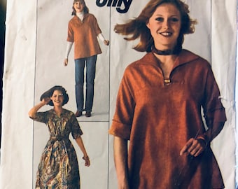 Misses' Jiffy Dress or Top Sewing Pattern Simplicity 7583 Size 14 Bust 36 inches  Complete