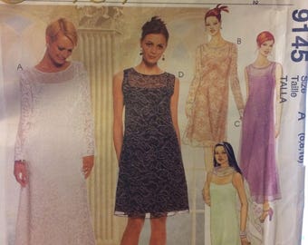 Evening Elegance Misses' Dress Sewing Pattern McCall's 9145 Bust 30-32 Size 6-10 Uncut Complete