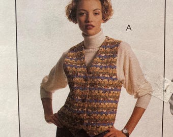 Misses' Pinweave Vests Sewing Pattern...McCall's 7907 .... Size Lg-XL Bust 40-44 inches  Creative Clothing by Alicyn Wright Complete Uncut