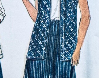 Misses' Split Skirt and Vest Sewing Pattern Simplicity 7327 Size XS-XL  Bust 30-46 Inches Complete Partially cut