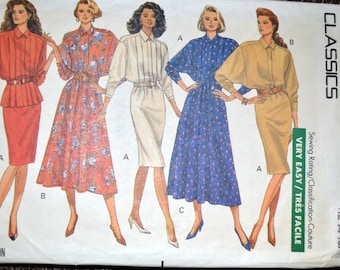 Top and Skirt Sewing Pattern Butterick 4305 Misses' Top and Skirt Size 12-14-16 Bust 34-38 Inches UNCUT Complete