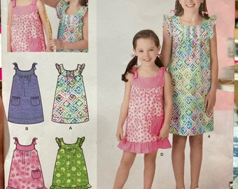 Girls' Dress in Two Lengths Sewing Pattern Simplicity 2241 Size 7-14   Uncut Complete