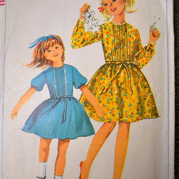 Vintage Sewing Pattern Simplicity 6605 Girls' Dress Size 10 COMPLETE