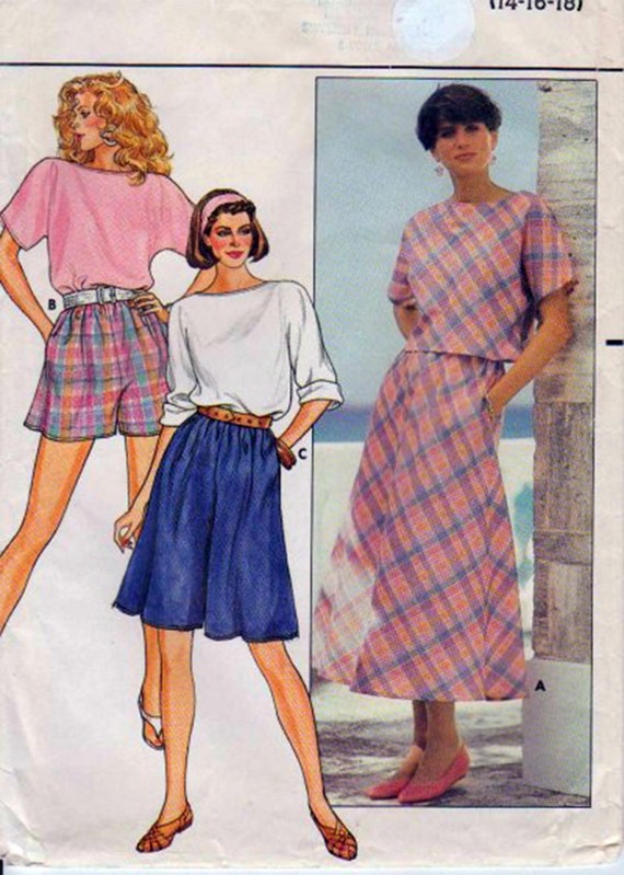 Vintage Sewing Pattern Butterick 3307 80's Top Bias Skirt | Etsy