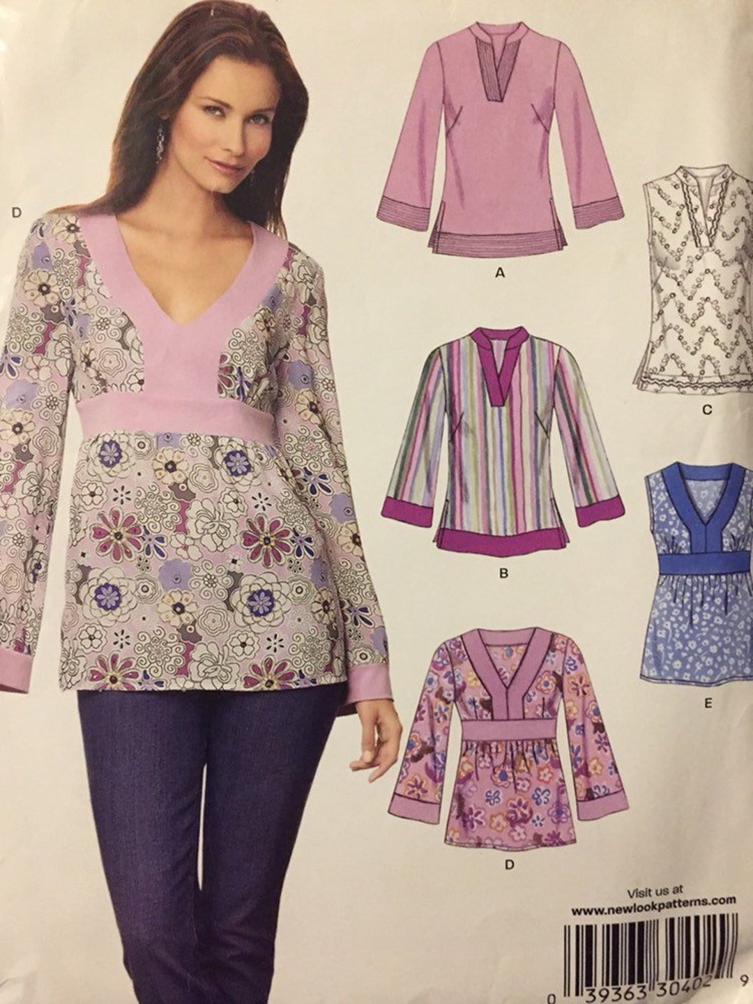 Misses' Pullover Tops Sewing Pattern New Look 6677 Uncut Complete Size ...