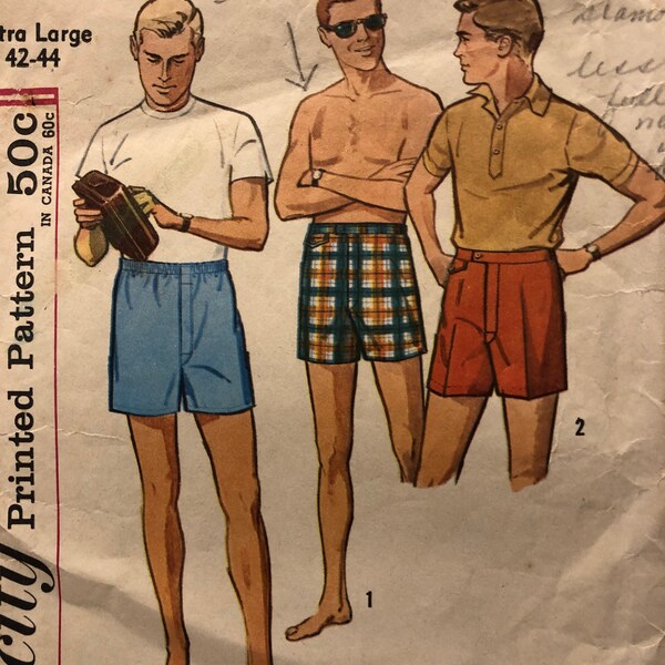 Mens Swim Trunks Pattern Etsy