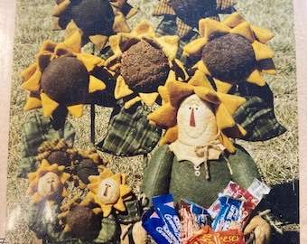 Spreadin' Sunshine #175 A 16" Happy Gardener with 10" -20" Flowers Sewing Pattern..Felt or Flannel...Prairie Grove Peddler....Complete Uncut