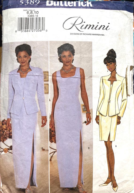 Misses' Evening Jacket and Dress Sewing Pattern Butterick 5389 Complete  Size 6-10 Bust 30-32 Inches - Etsy