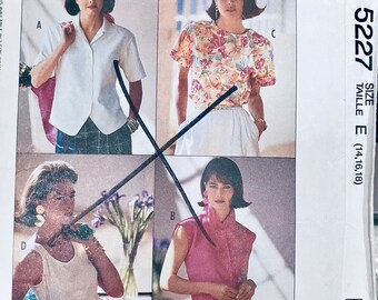 Misses' Shirt, Top, and Tank Top Sewing Pattern...McCall’s 5227...Size 14-18  Bust 36-40 inches  Complete Partially Uncut