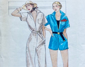 Vintage 1970's Misses' Jumpsuit Sewing Pattern Butterick 4769 size 10 bust 32 inches Partially Uncut....Complete