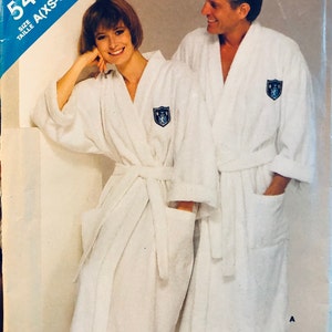 Unisex Robe Sewing Pattern See & Sew by Butterick 5452 Size XS-XL Bust 30-48 inches Uncut Complete