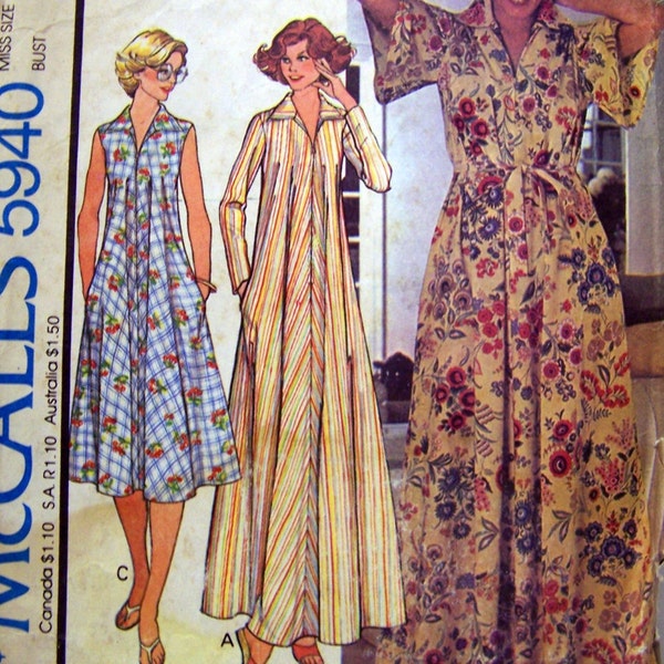 Vintage Sewing Pattern McCall's 5940 House Dress Bust 42-44  Complete