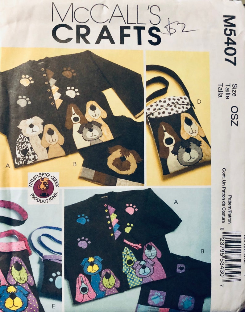 Dog Appliques and Totes Sewing Pattern Mccall's Crafts - Etsy