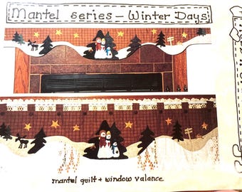 Robb-N-Graves Designs Mantel Series Winter Days...Mantel Quilt and Window Valance Complete Uncut