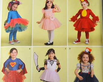 Toddler Costumes Sewing Pattern Simplicity 1302 Toddler Girls' Costumes with Leggings  Size 1/2-4  Uncut Complete