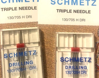 Schmetz Triple Needles....Sewing Machine Needles......Size choice....For Zig Zag machines...Colorful Seams