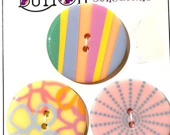 Button Sets…Pastel or Purple Colors…Choice of color…Two Hole Flat…34mm....Buttons Sensations