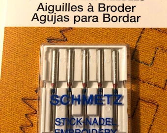 Sewing Machine Needles.... Schmetz Embroidery Needles.... 5 pack Size 90/14