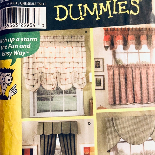 Window Treatments Sewing Pattern Simplicity 5980....Redecorating....Curtains...Sewing for Dummies ..... All sizes    Complete