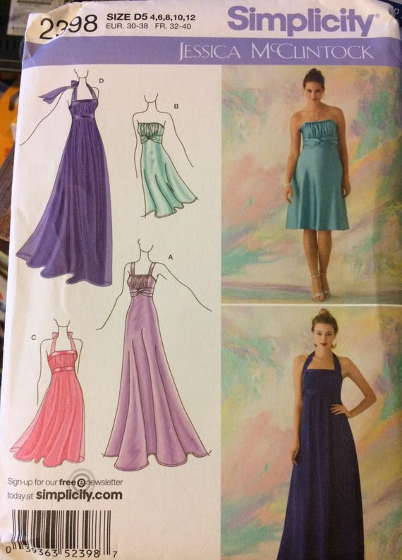 Jessica Mcclintock Evening Gown Pattern Simplicity 2398 Misses' Size 4-12 Bust 29-34 Inches Uncut Complete - Etsy Jessica Mcclintock Evening Gown Pattern Simplicity 2398 Misses' Size 4-12 Bust 29-34 Inches Uncut Complete - Etsy