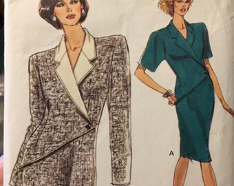 Misses' Dress Sewing Pattern Vogue 7855 Misses' Dress Bust 34-38 inches Size 12-16 Complete