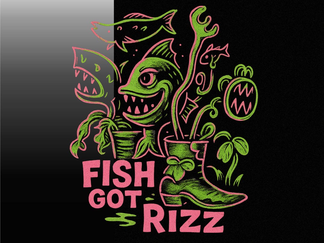 Funny Fish Got Rizz PNG for Kids T-shirts Gen Alpha Meme Shirt Design ...