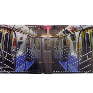 Men&#39;s Wallet - New York Subway, Photography Digitally Printed on Leather